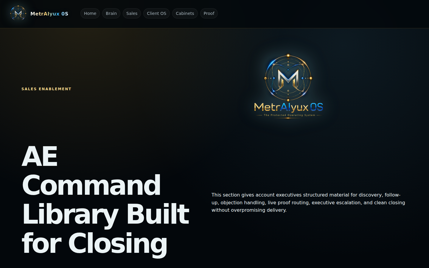 Live sales enablement surface screenshot